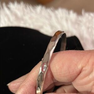 Chic Hammered Silver Bracelet